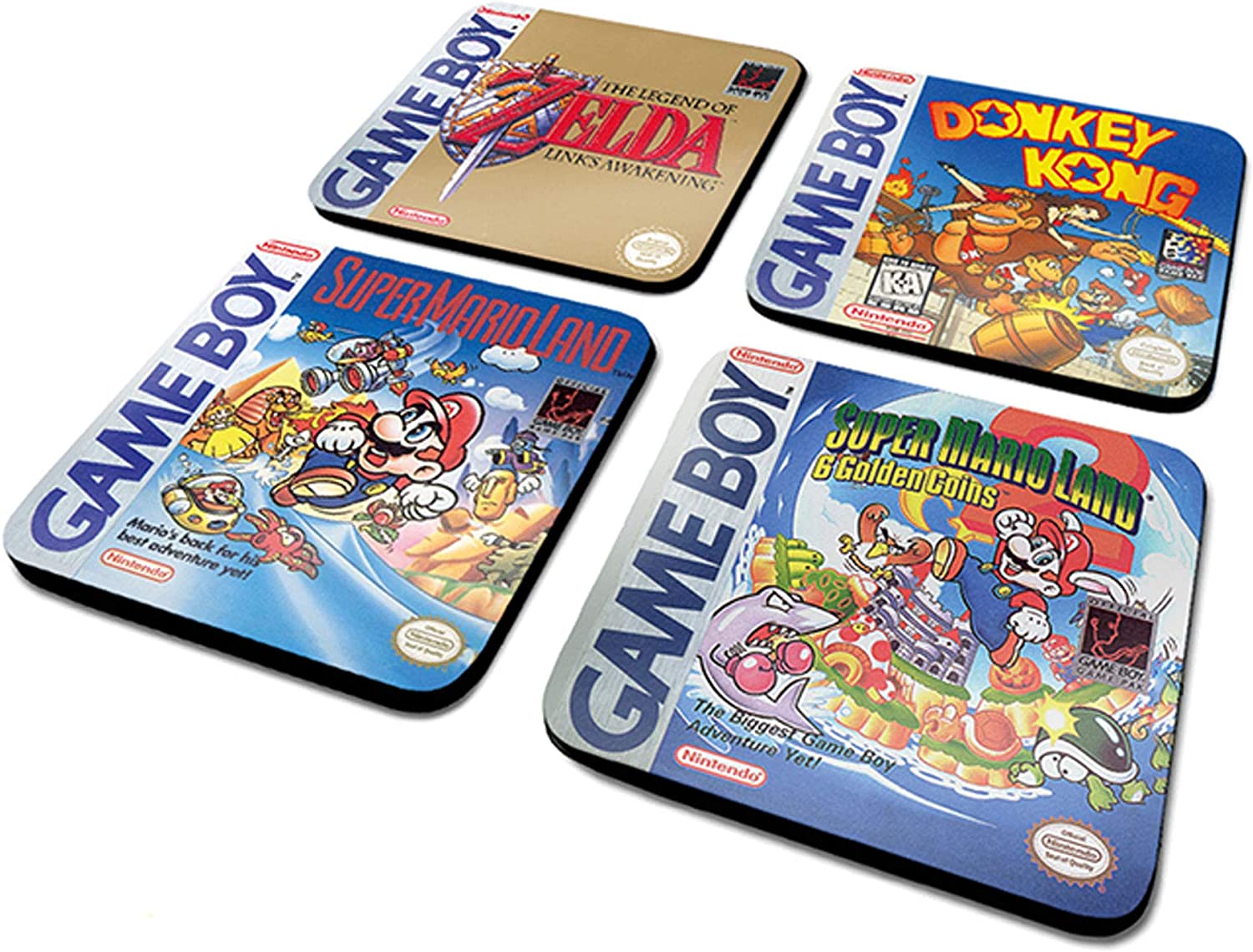 NERDIGE NINTENDO-UNTERSETZER – Classic Collection Game Boy – 4 Teiliges Untersetzer-Set