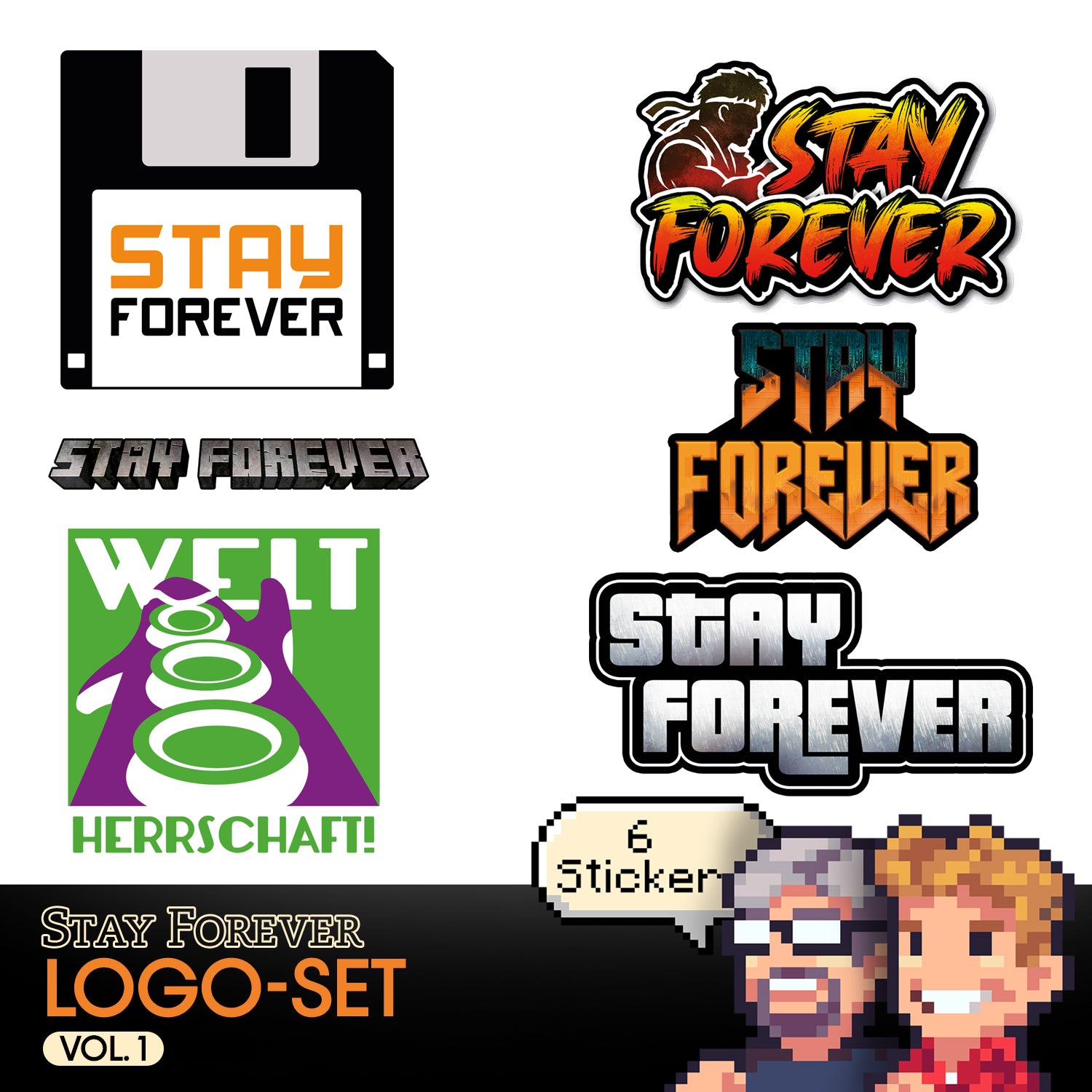 STAY FOREVER Fan-Bundle 2: Cap, Subtil Retro-Shirt und Sticker